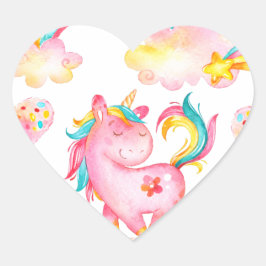 Baby Unicorn Spielgarten Einmaliges Geschenk Herz-Aufkleber