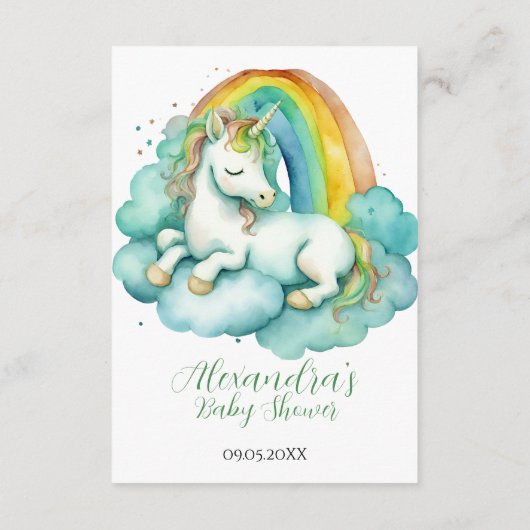 Baby Unicorn Unisex Baby Duschdusche Windelwanne Begleitkarte (Rückseite)