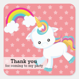 Baby Unicorn * Wählen Sie Ihre Hintergrundfarbe Quadratischer Aufkleber