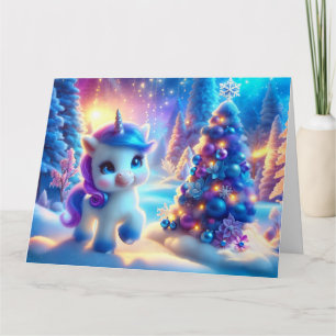 Baby Unicorn Weihnachtsfantasy Karte