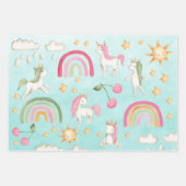 Baby Unicorns Rainbows & Sunny Skies Geschenkpapier Set (Vorderseite 2)