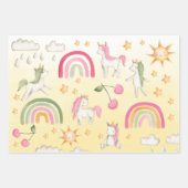 Baby Unicorns Rainbows & Sunny Skies Geschenkpapier Set (Vorderseite)