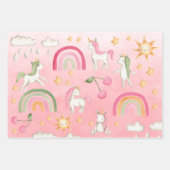 Baby Unicorns Rainbows & Sunny Skies Geschenkpapier Set (Vorderseite 3)
