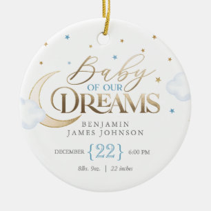 Baby unserer Träume Blau Baby's erstes Weihnachten Keramik Ornament