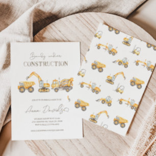 Baby unter Bau Kinderdusche Einladung