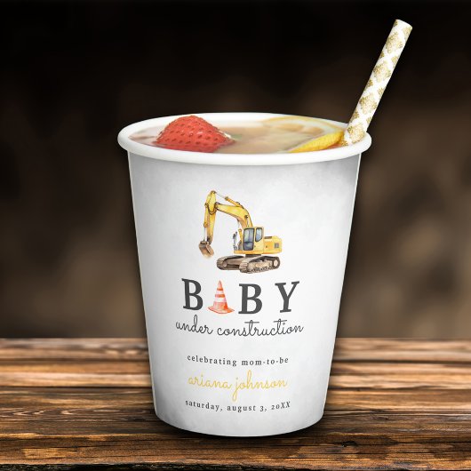 Baby unter Baukinderdusche Pappbecher