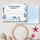 Baby unter dem Meer schätzt wie viele Spielkarten Begleitkarte