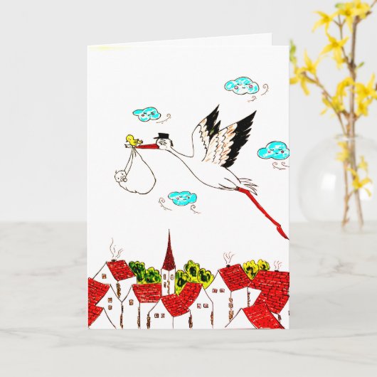 Baby unterwegs karte (Gelbe Blume)