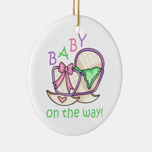 Baby unterwegs! keramik ornament (Rechts)