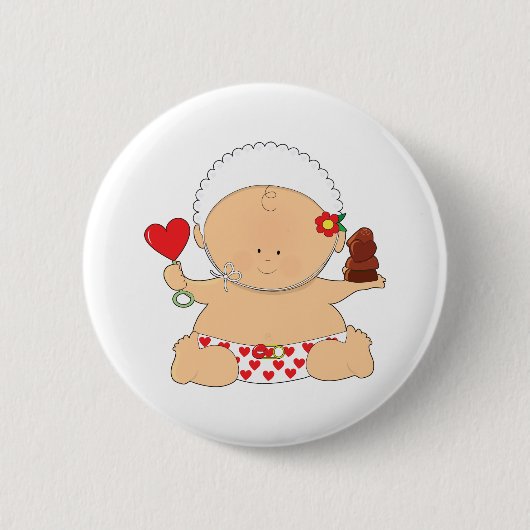 Baby-Valentinsgrüße Button (Vorderseite)