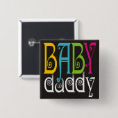 Baby-Vati - Geschlechts-neutrale Person Button (Vorne & Hinten)