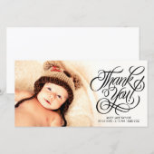 Baby Vielen Dank, dass Sie Calligraphy Overlay Fot Dankeskarte (Vorne/Hinten)