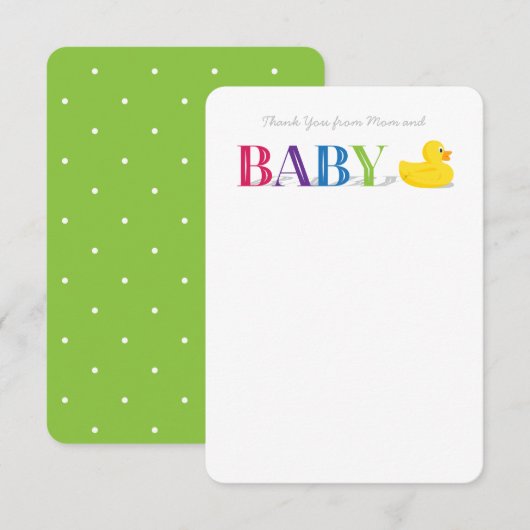 Baby Vielen Dank, dass Sie Mitteilungskarten Gumbe (Vorne/Hinten)