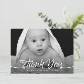 Baby Vielen Dank für Ihr individuelles Foto Chic H Dankeskarte (Stehend Vorderseite)