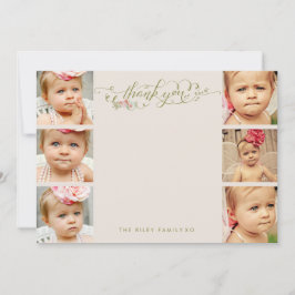 Baby Vielen Dank für Ihre 6 Foto-Flachkarten Dankeskarte