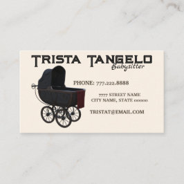 Baby Vintag Carriage Babysitter Kinderbetreuung Visitenkarte