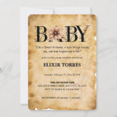 Baby Vintag Floral Monogram Babydusche Einladung (Vorderseite)