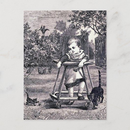 "Baby" Vintage Buchillustration Postkarte (Vorderseite)