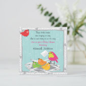 Baby-Vogelnest Kinderdusche Einladung (Stehend Vorderseite)