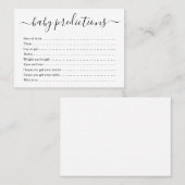 Baby-Vorhersage-Karte für die Babyparty - einfach Telefonnummerkarte (Vorne/Hinten)