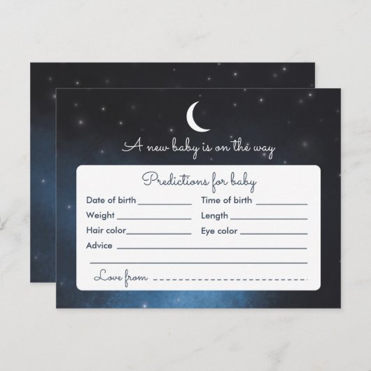 Baby-Vorhersage-sternenklare Einladung (Vorne/Hinten)