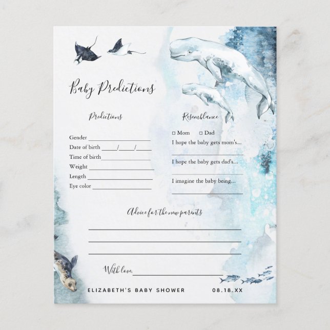 Baby-Vorhersagen | Baby Showspiel (Vorderseite)