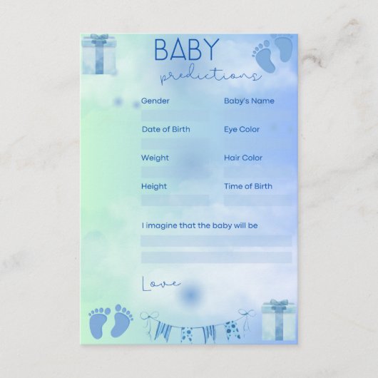 Baby-Vorhersagen Begleitkarte (Vorderseite)