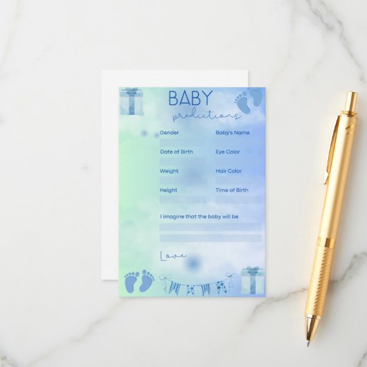 Baby-Vorhersagen Begleitkarte (Vorderseite/Rückseite Beispiel)