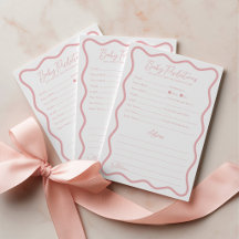 Baby-Vorhersagen Rat Baby Shower Spiel Pink