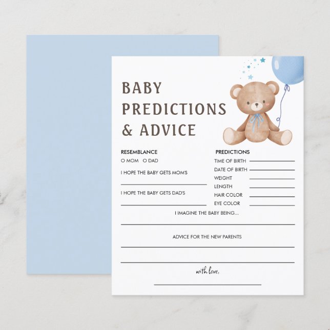 Baby-Vorhersagen | Teddy Bear Boy Baby Shooting Ga (Vorne/Hinten)