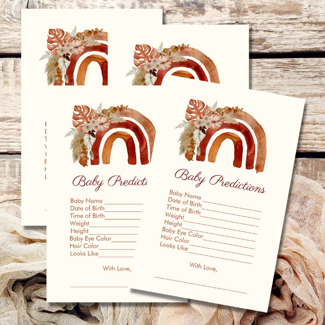 Baby Vorhersagen Terracotta Boho Tropical Rainbow (Von Creator hochgeladen)