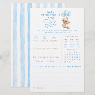 Baby-Vorhersagen und Ratschläge Bär Baby Shower Sp