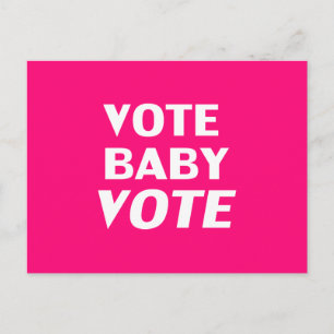 "Baby-Vote abstimmen" heißen Rosa, Magenta, Fuchsi Postkarte