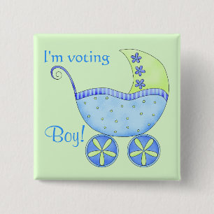 Baby Voting Boy Gender Reveal Party Abzeichen Butt Button