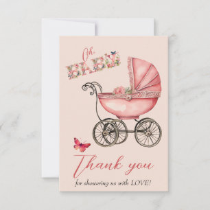 Baby-Wagen Mädchen Baby Shower Danke