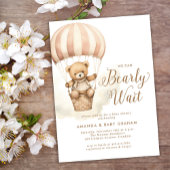 Baby Wait Girl Teddy Bear Baby Dusche Einladung