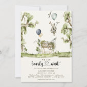 Baby Wait Heart Watercolor Babydusche Einladung (Vorderseite)