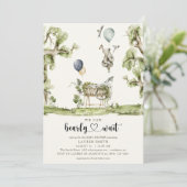 Baby Wait Heart Watercolor Babydusche Einladung (Stehend Vorderseite)