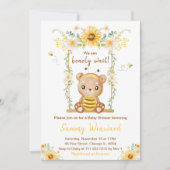 Baby Wait Honey Bear Swing Baby Dusche Einladung (Vorderseite)