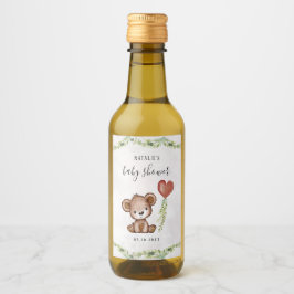 Baby Wait Teddy Bear Baby Dusche Weinetikett
