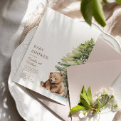 Baby Wait Woodland Teddy Bear Baby Dusche Einladung