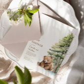 Baby Wait Woodland Teddy Bear Baby Dusche Einladung