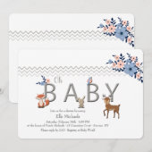 Baby-Waldtier-Duschen-Einladung Einladung (Vorne/Hinten)