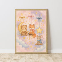 Baby-Waldtiere Himmelskinderzimmer-Wandkunst