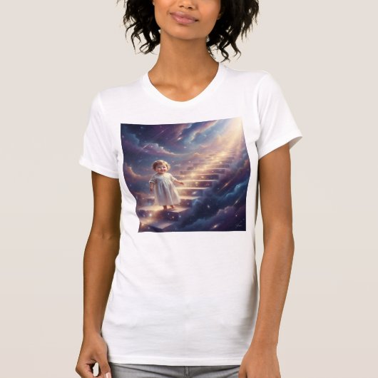 Baby Walking Up Stairs Into the Universe Love T-Shirt (Vorderseite)