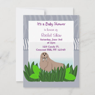 Baby-Walross-Baby-Shower-Einladung Einladung