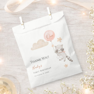Baby-Waschbär-Flugballon-Geburtstags-Dankeschön    Geschenktütchen