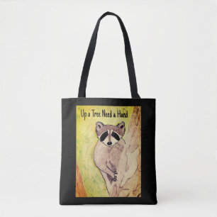 Baby-Waschbär - In einem Baum, brauche Hilfe Tasche