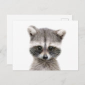 Baby Waschcoon sagt hallo. Postkarte (Vorne/Hinten)