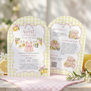 Baby Wäscheleine Zitronen Babyparty Einladung
